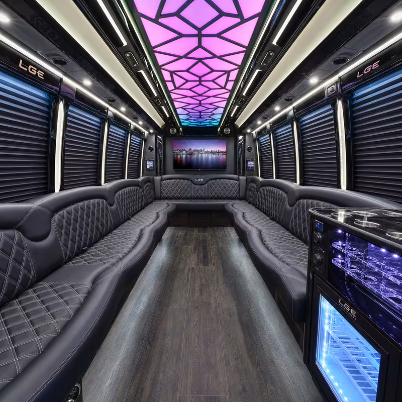 15 Passenger Party Bus Interior