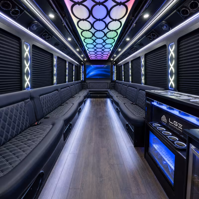 25 Passenger Party Bus Interior