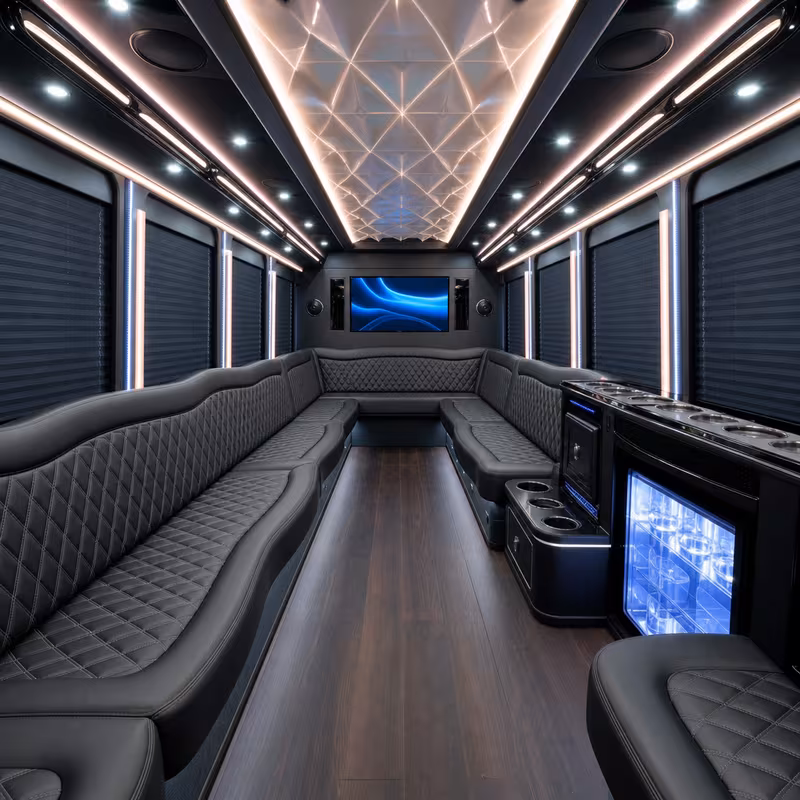 25 Passenger Party Bus Interior