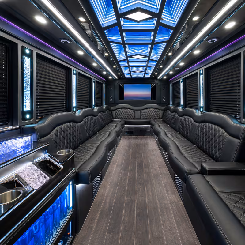 30 Passenger Party Bus Interior