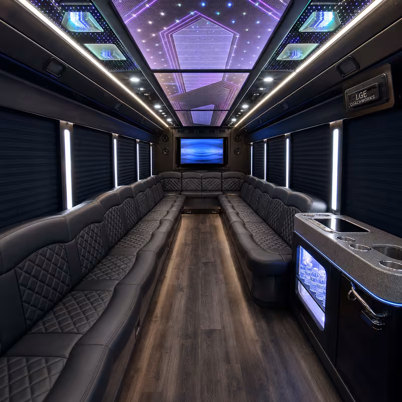 30 Passenger Party Bus Interior