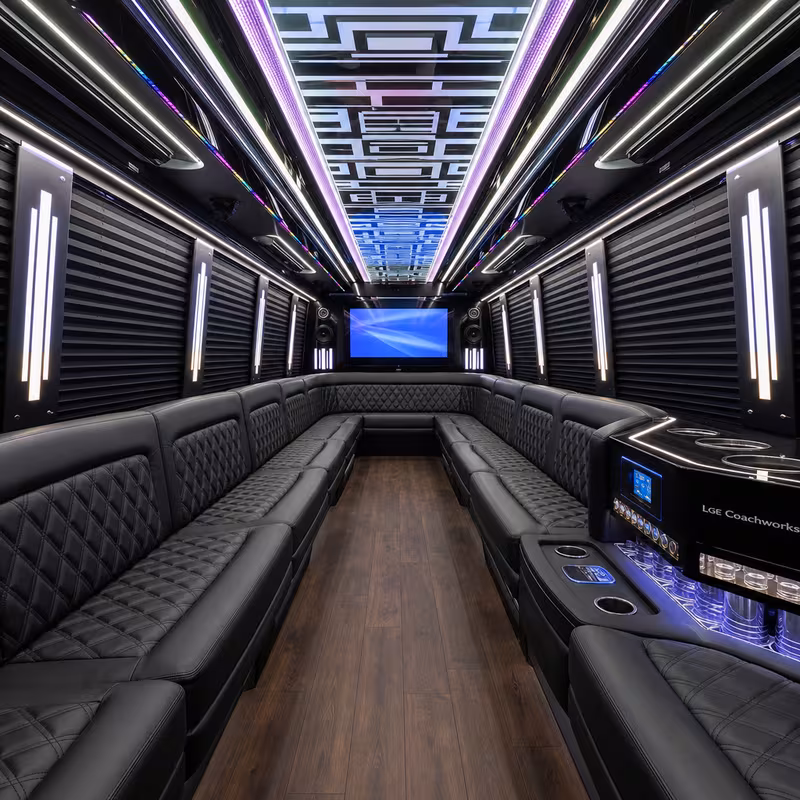40 Passenger Party Bus Interior