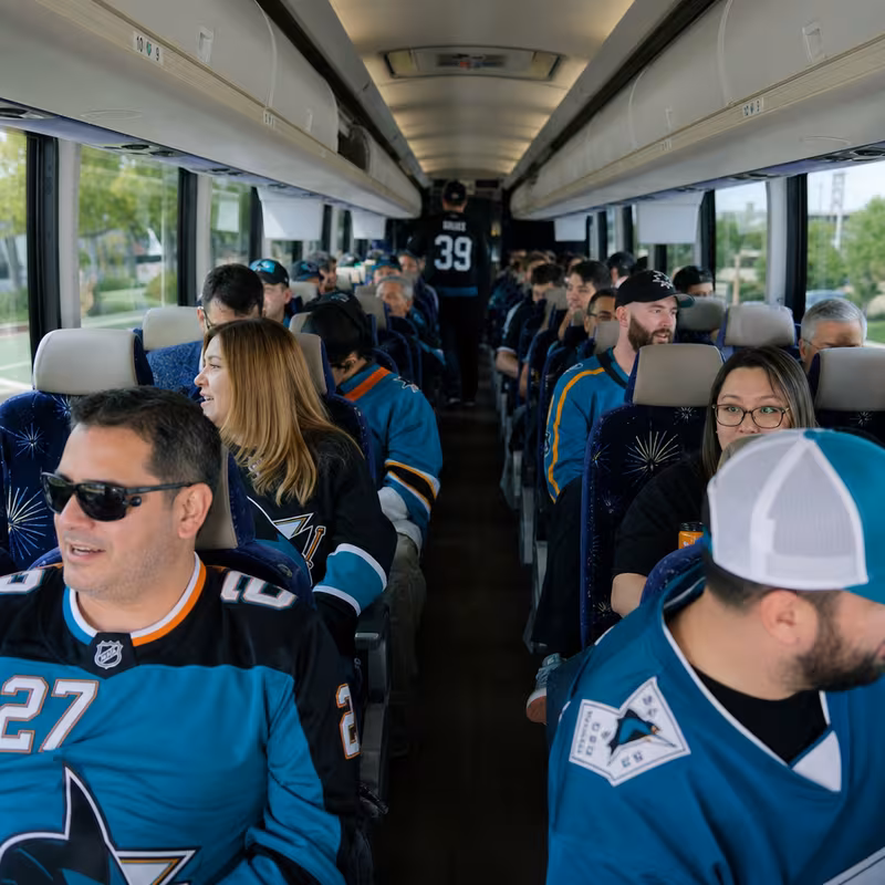 Passenger seating aboard a Sunnyvale party bus rental