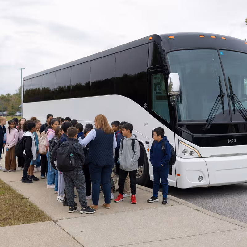 Black Mercedes Sprinter van staged for an Sunnyvale School Transportation group