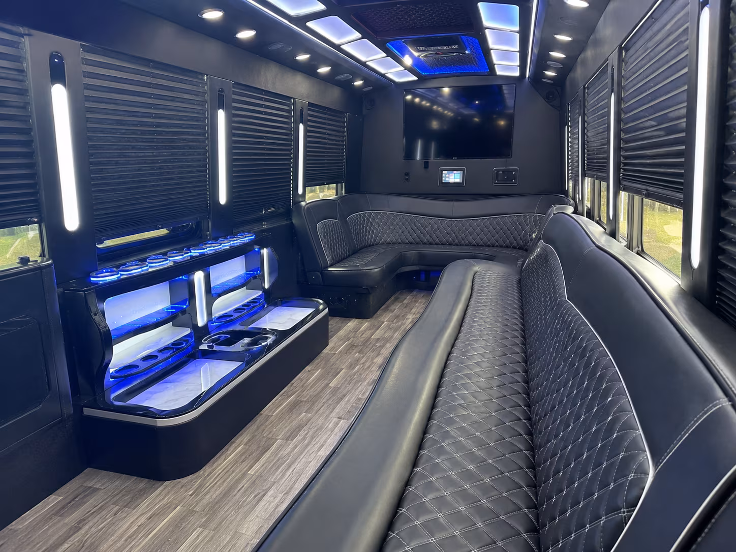 Sunnyvale Sporting Event Transportation party bus interior