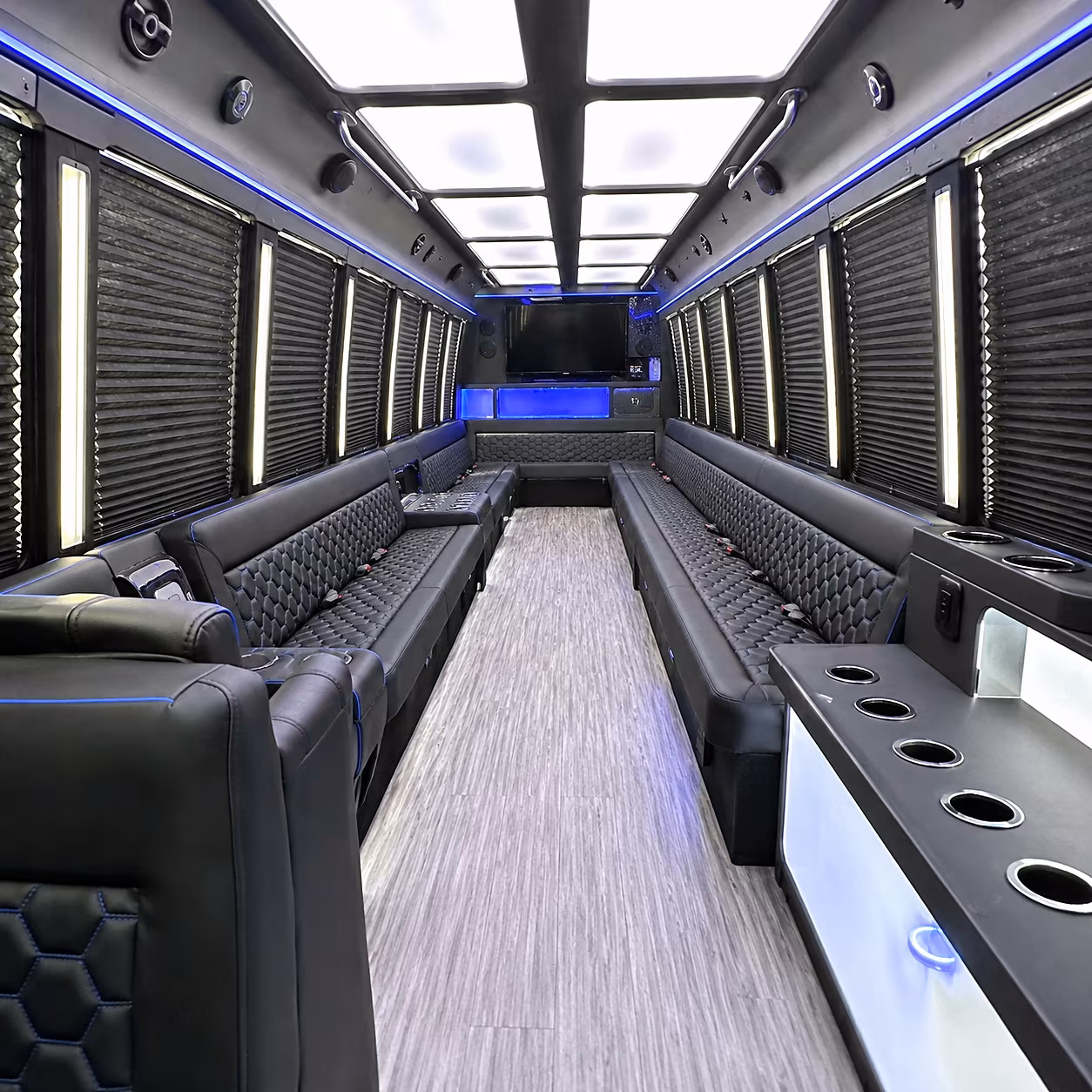 Sunnyvale Wedding Transportation party bus interior