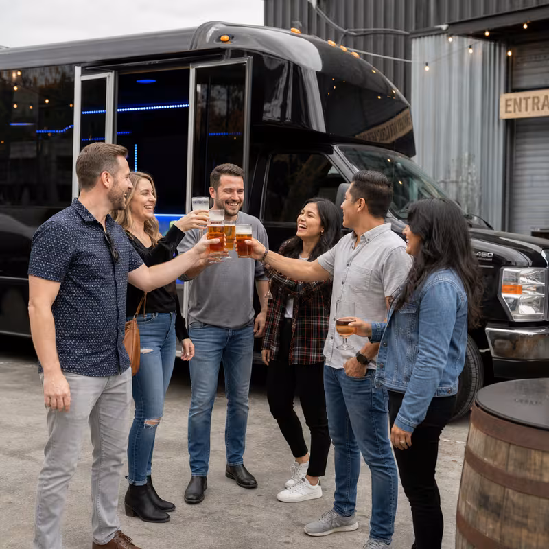 Passengers loading luggage while boarding an Sunnyvale group shuttle